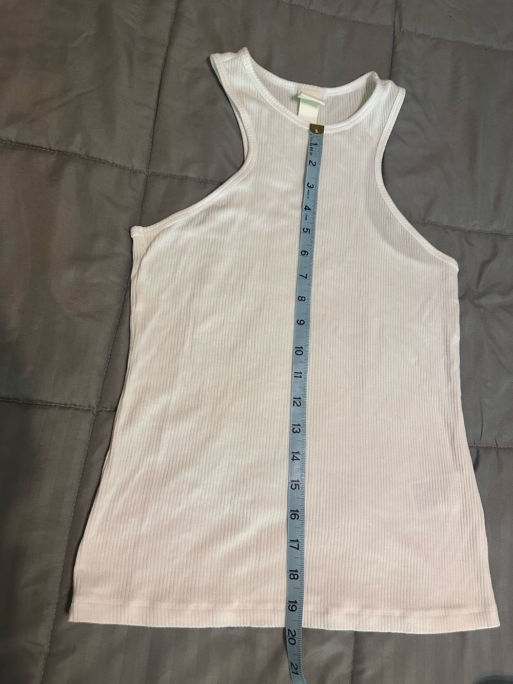 H&M White Ribbed Racerback Tank Top - Picture 5 of 6
